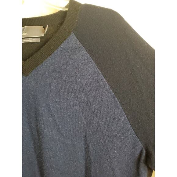 Vince Sweater‎ Blue Cashmere V Neck  raglan sleeve Pullover Mens  XL - Picture 3 of 4